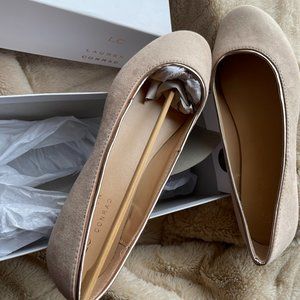 LC Lauren Conrad sheen nude ballet flat shoes